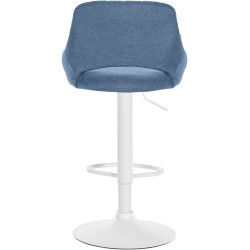 Tabouret de bar Milet, tissu blanc bleu