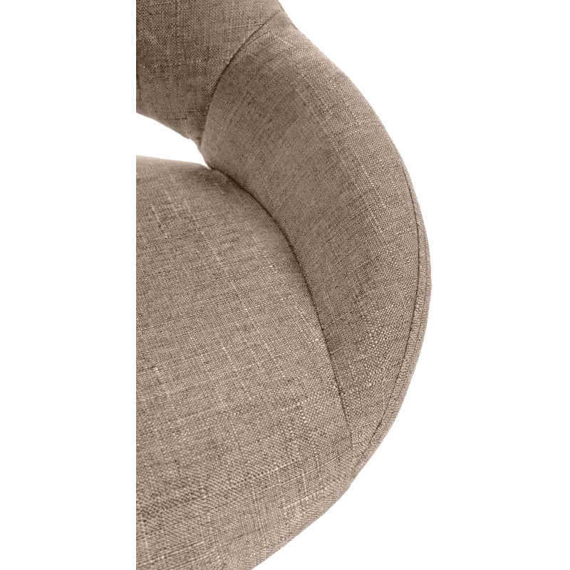 Taburete de bar Milet, tapizado, blanco/topo