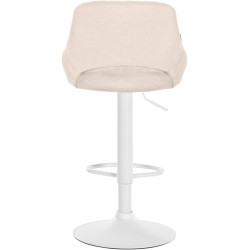 Banqueta de bar Milet, em tecido, branca/creme