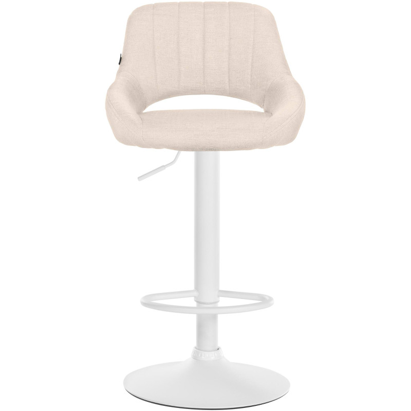 Tabouret de bar Milet, tissu blanc crème