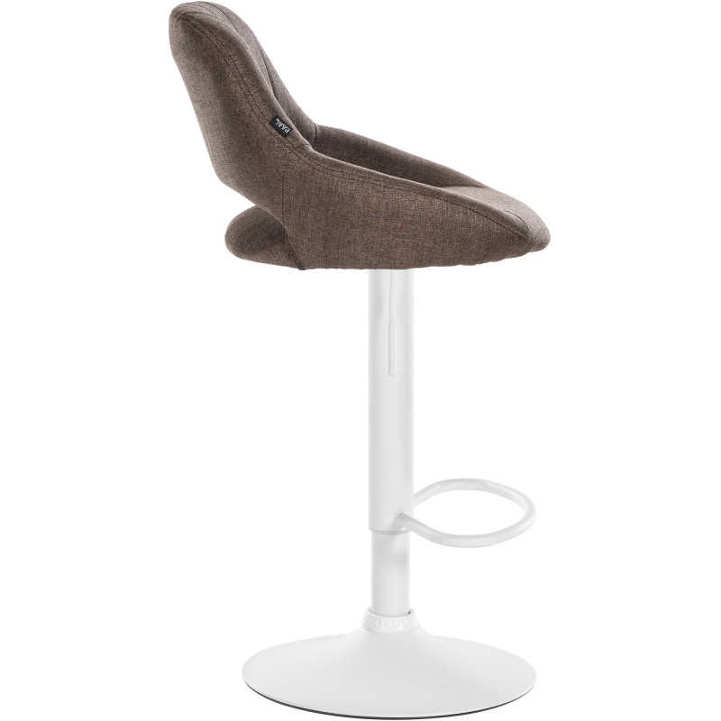 Tabouret de bar Milet, tissu blanc brun