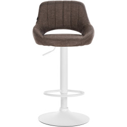 Tabouret de bar Milet, tissu blanc brun