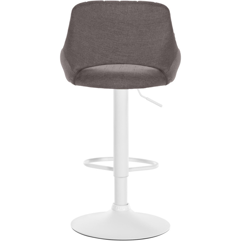 Taburete de bar Milet, tapizado en blanco/gris oscuro