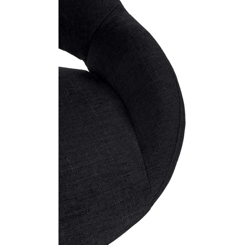 Tabouret de bar Milet, tissu blanc noir