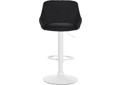 Tabouret de bar Milet, tissu, blanc/noir