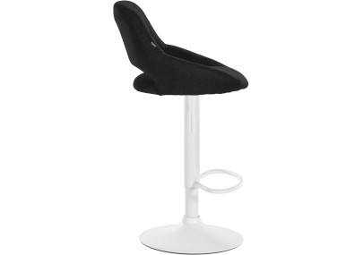 Tabouret de bar Milet, tissu, blanc/noir