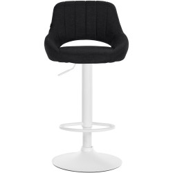 Tabouret de bar Milet, tissu, blanc/noir