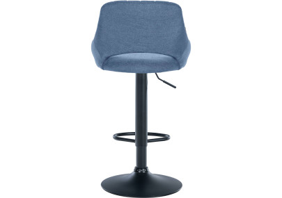 Taburete de bar Milet, tapizado, negro/azul