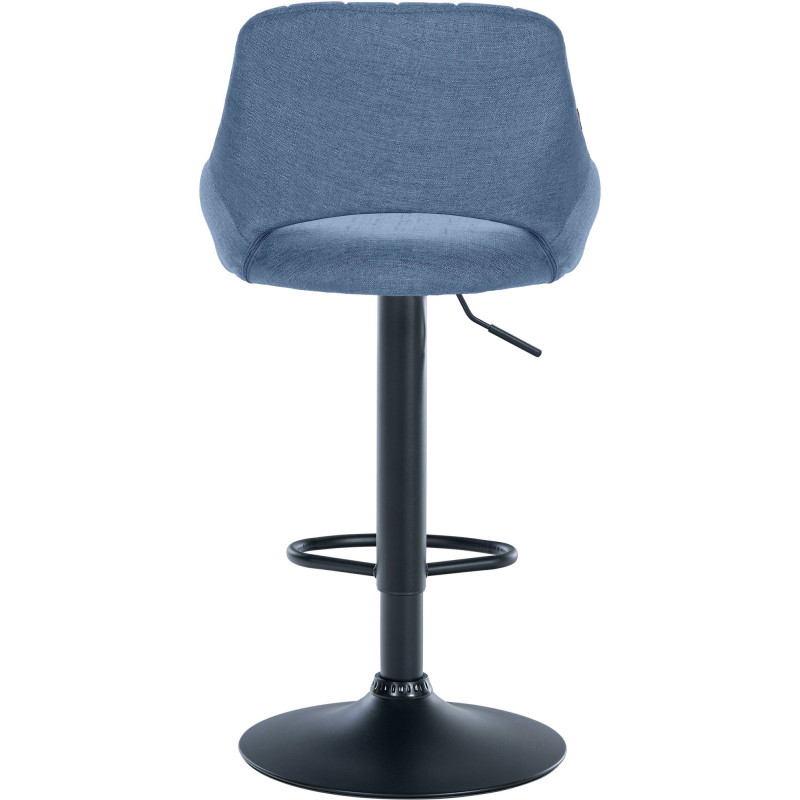 Tabouret de bar Milet, tissu noir bleu