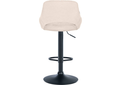 Tabouret de bar Milet, tissu, noir et crème