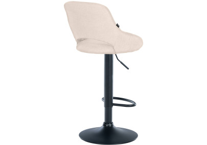Tabouret de bar Milet, tissu, noir et crème