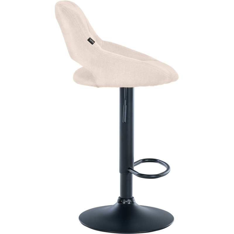 Tabouret de bar Milet, tissu noir crème