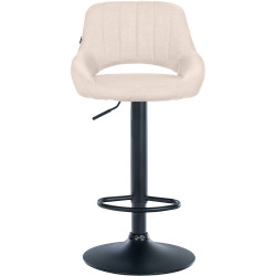 Tabouret de bar Milet, tissu noir crème