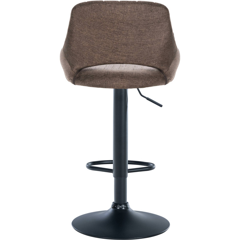 Tabouret de bar Milet, tissu noir brun