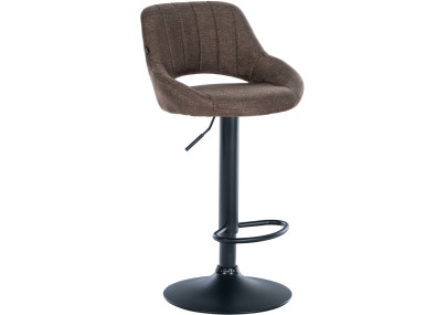 Tabouret de bar Milet, tissu noir brun