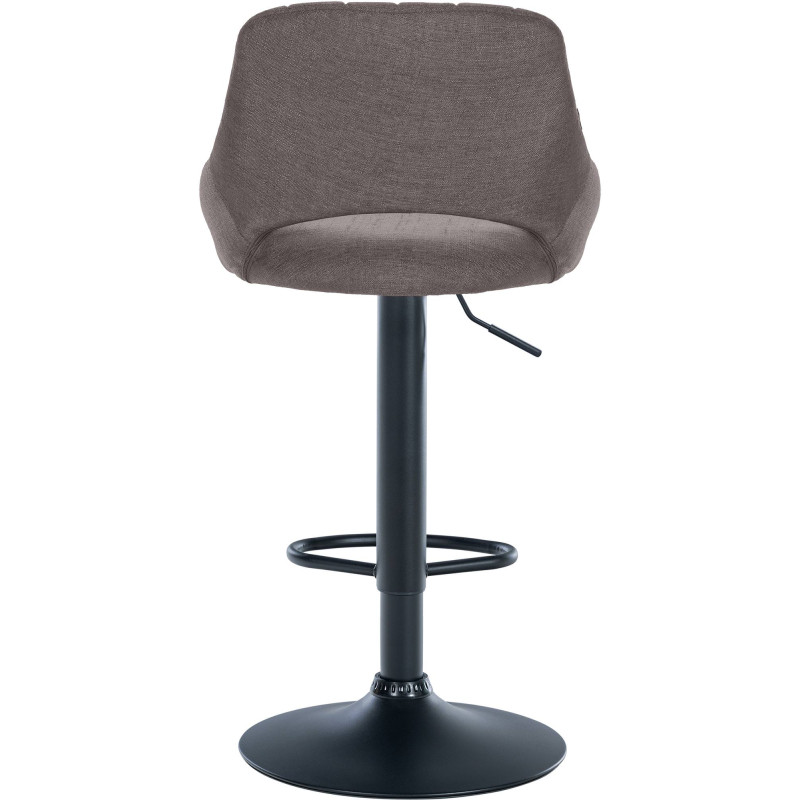 Tabouret de bar Milet, tissu noir gris foncé