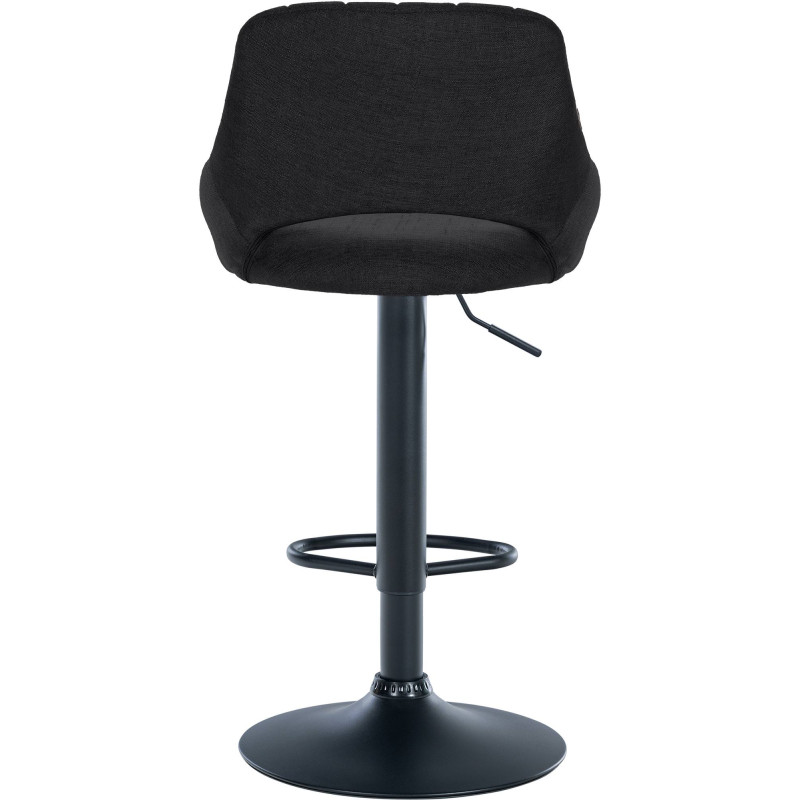 Tabouret de bar Milet, tissu noir noir