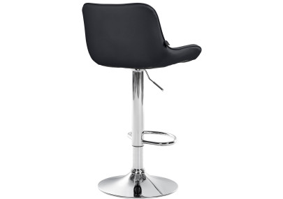 Lot de 2 tabourets de bar Vonore simili cuir chrome noir