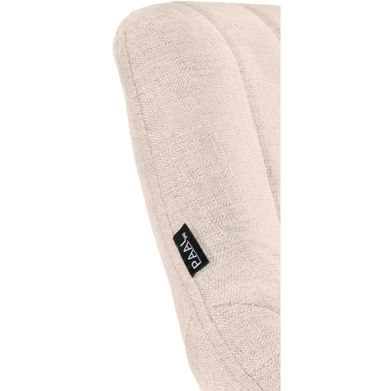 Taburete de bar Milet, tapizado, cromado, color crema