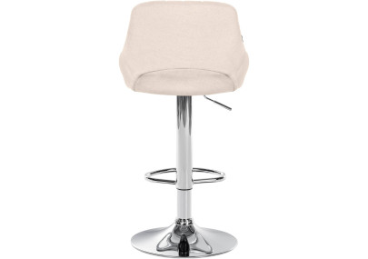 Tabouret de bar Milet, tissu, chrome, crème