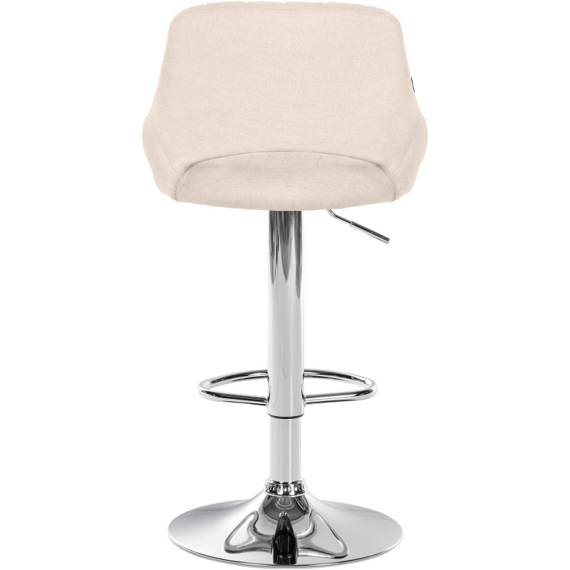 Tabouret de bar Milet, tissu, chrome crème