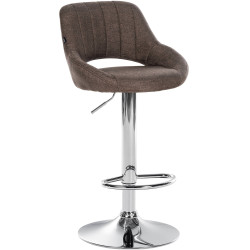 Tabouret de bar Milet, tissu, chrome brun