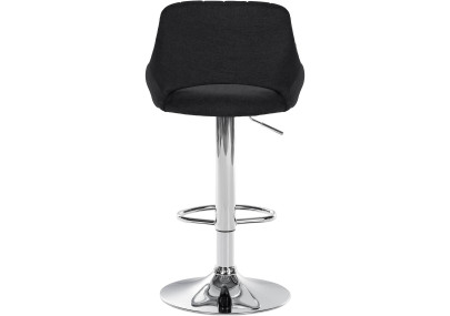 Tabouret de bar Milet, tissu, chrome noir