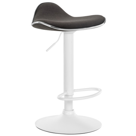 Tabouret de bar Shanghai, tissu blanc/gris foncé