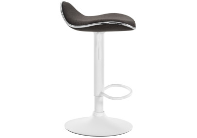 Tabouret de bar Shanghai, tissu blanc/gris foncé