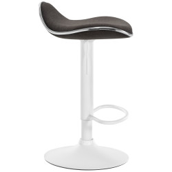 Tabouret de bar Shanghai, tissu blanc gris foncé