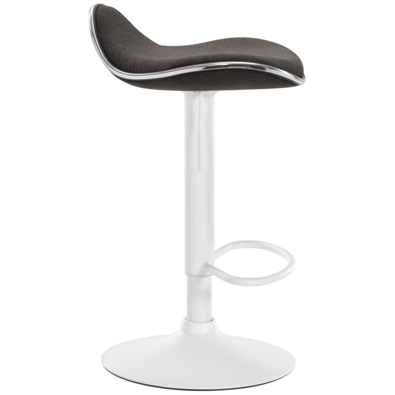 Tabouret de bar Shanghai, tissu blanc gris foncé