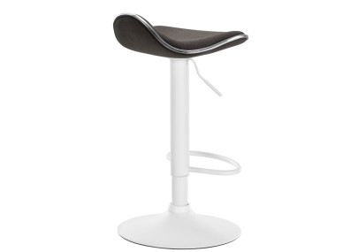 Tabouret de bar Shanghai, tissu blanc/gris foncé