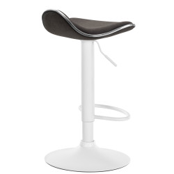 Tabouret de bar Shanghai, tissu blanc/gris foncé