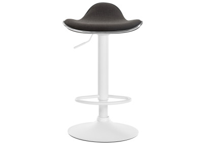 Tabouret de bar Shanghai, tissu blanc/gris foncé