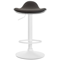 Tabouret de bar Shanghai, tissu blanc gris foncé