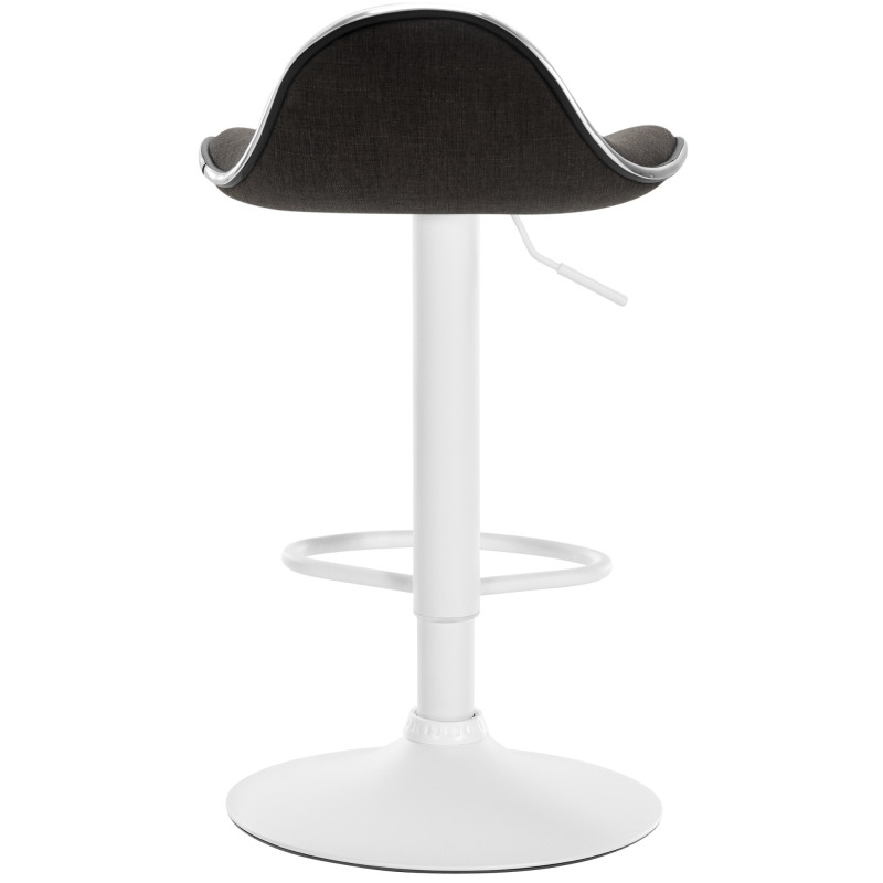 Tabouret de bar Shanghai, tissu blanc gris foncé