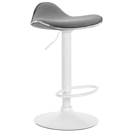 Tabouret de bar Shanghai, tissu blanc gris clair