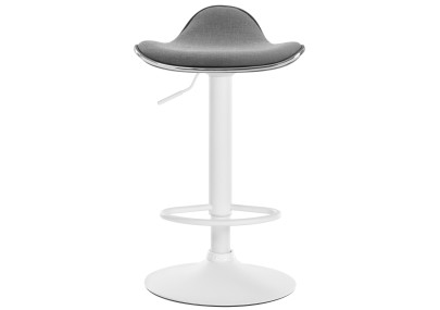 Tabouret de bar Shanghai, tissu, blanc/gris clair