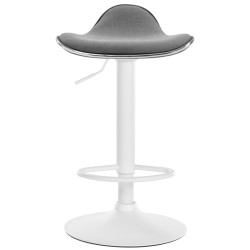 Tabouret de bar Shanghai, tissu blanc gris clair