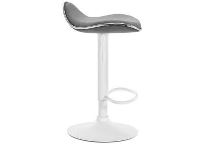 Tabouret de bar Shanghai, tissu, blanc/gris clair
