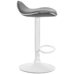 Tabouret de bar Shanghai, tissu blanc gris clair