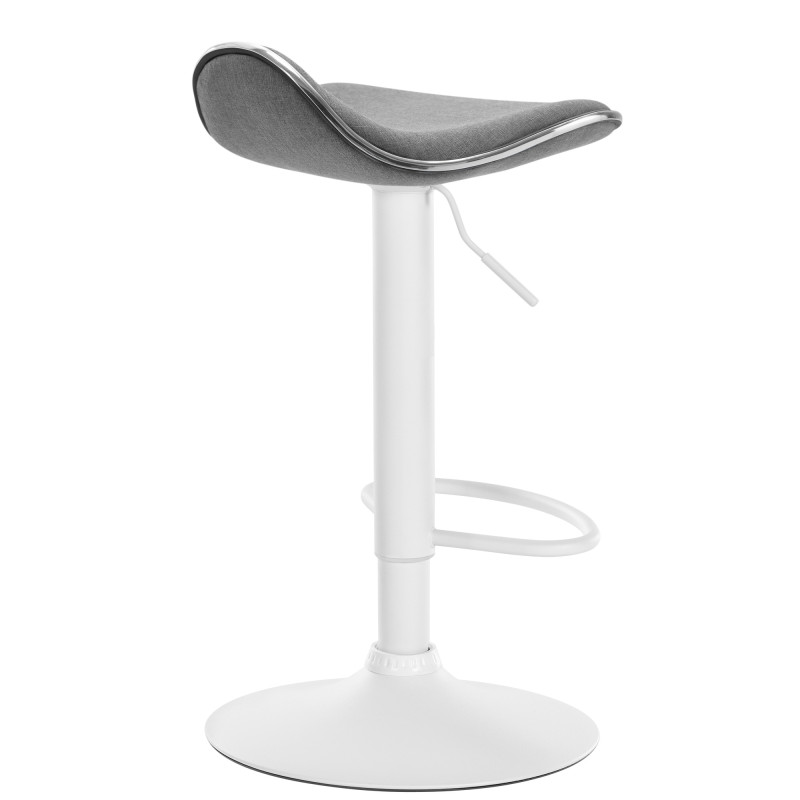 Tabouret de bar Shanghai, tissu, blanc/gris clair