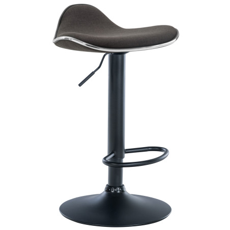 Tabouret de bar Shanghai, tissu noir gris foncé