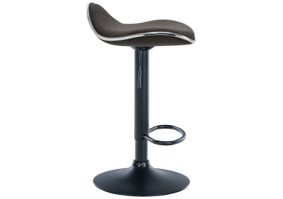 Tabouret de bar Shanghai, tissu noir/gris foncé