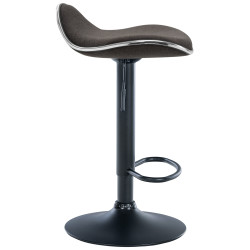 Tabouret de bar Shanghai, tissu noir gris foncé