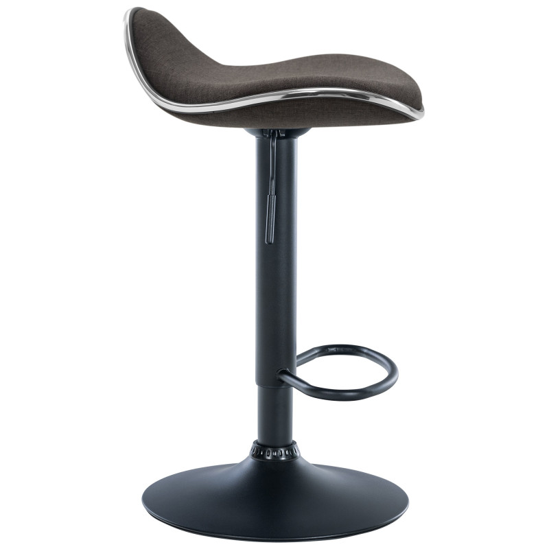 Tabouret de bar Shanghai, tissu noir/gris foncé