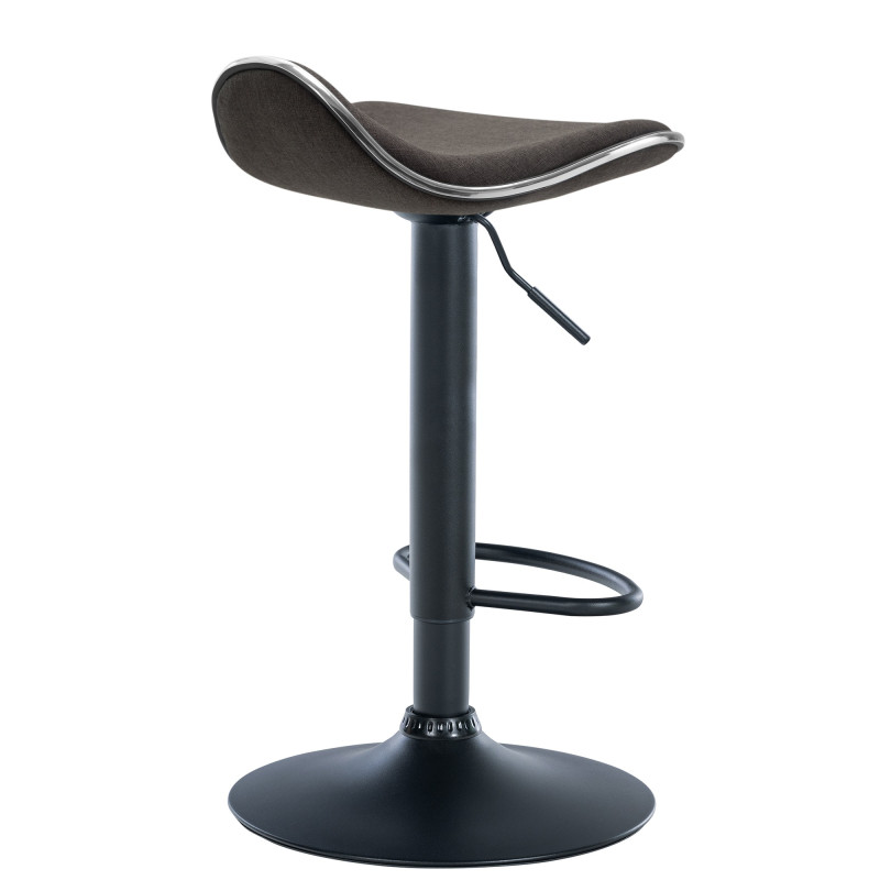 Tabouret de bar Shanghai, tissu noir gris foncé