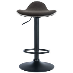 Tabouret de bar Shanghai, tissu noir/gris foncé