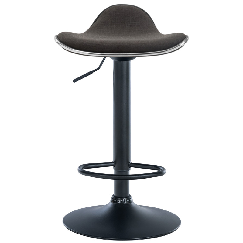 Tabouret de bar Shanghai, tissu noir gris foncé