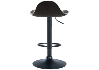 Tabouret de bar Shanghai, tissu noir/gris foncé